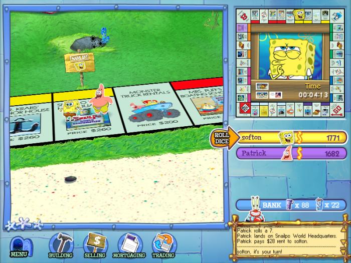 spongebob monopoly game iso