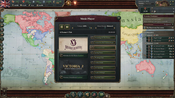 Screenshot 2 of Victoria 3: Melodies for the Masses Music Pack