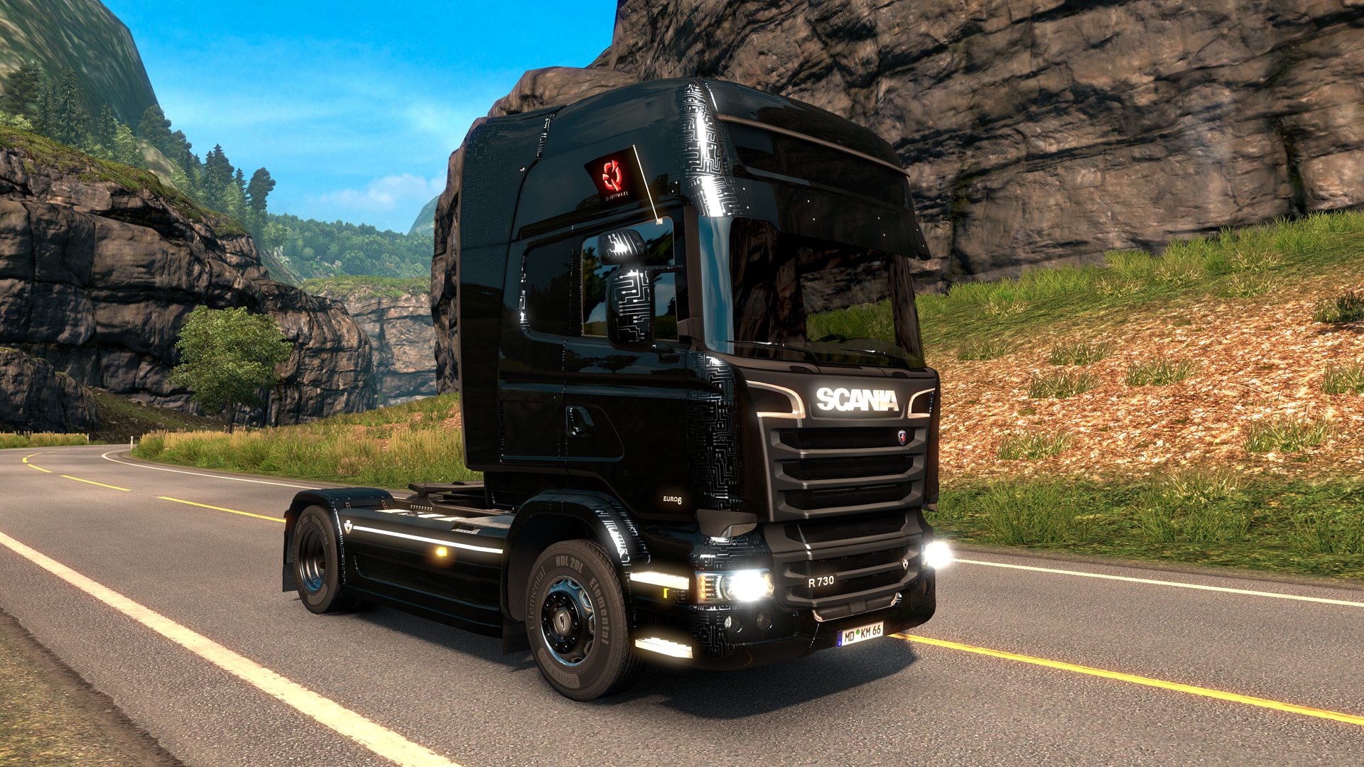 Euro Truck Simulator 2 - Window Flags