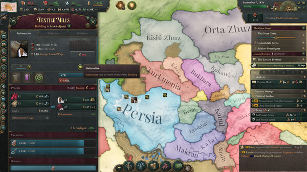 Screenshot 7 of Victoria 3: Sphere of Influence