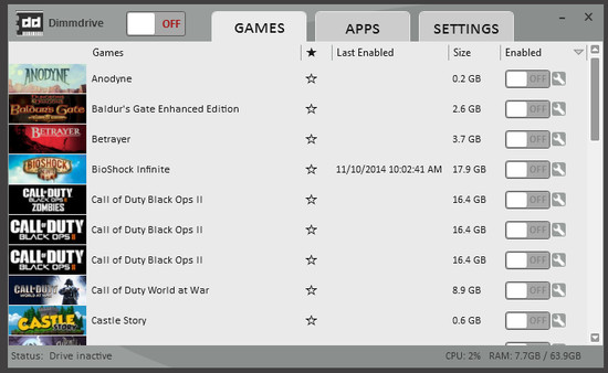 Screenshot 1 of Dimmdrive :: Gaming Ramdrive @ 10,000+ MB/s