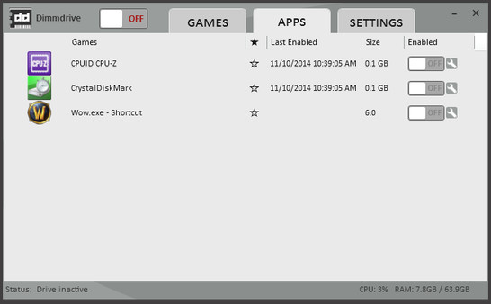 Screenshot 2 of Dimmdrive :: Gaming Ramdrive @ 10,000+ MB/s