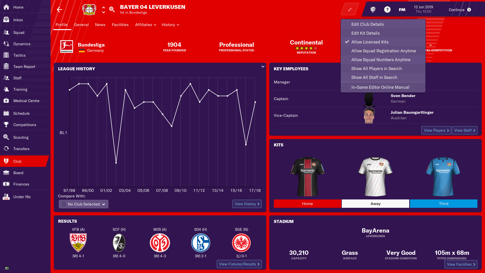 Football Manager 2019 In Game Editor Free