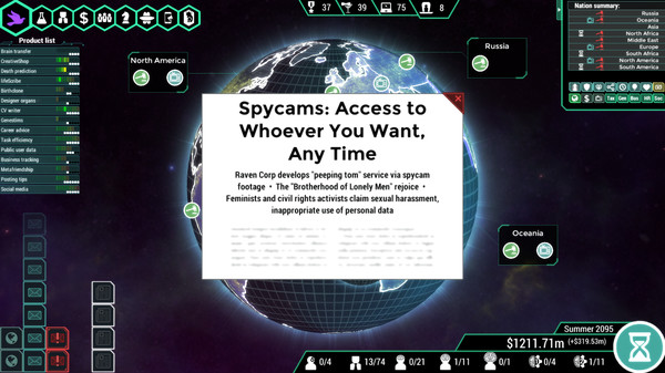 Screenshot 7 of Spinnortality | cyberpunk management sim