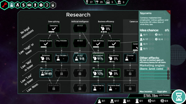Screenshot 9 of Spinnortality | cyberpunk management sim