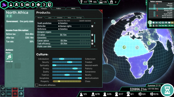 Screenshot 10 of Spinnortality | cyberpunk management sim