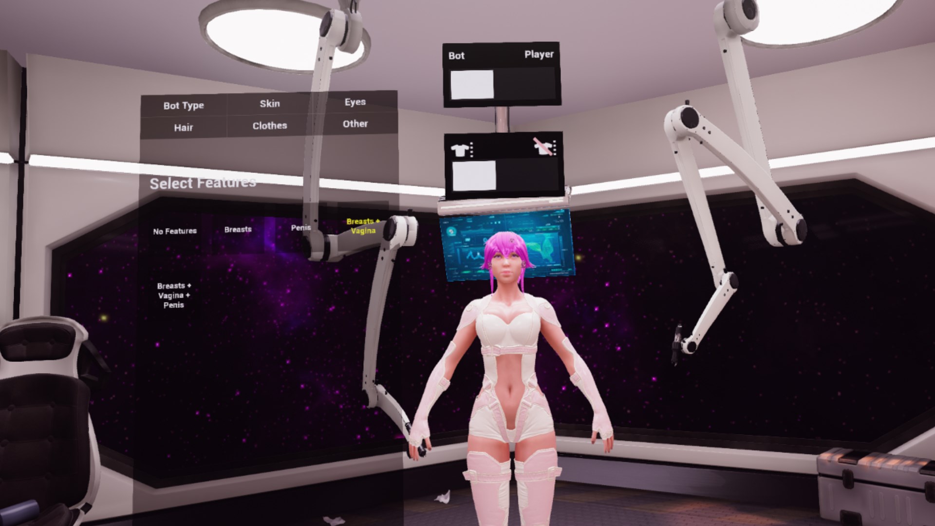 Screenshots of Sexbot Quality Assurance Simulator.