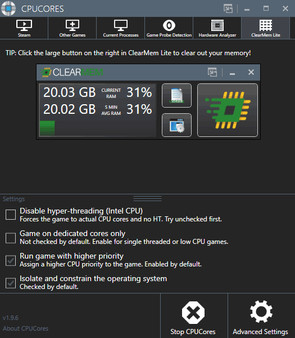 Screenshot 2 of CPUCores :: ClearMem Lite