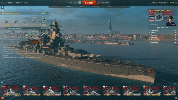 Screenshot 1 of World of Warships — Admiral Graf Spee Pack
